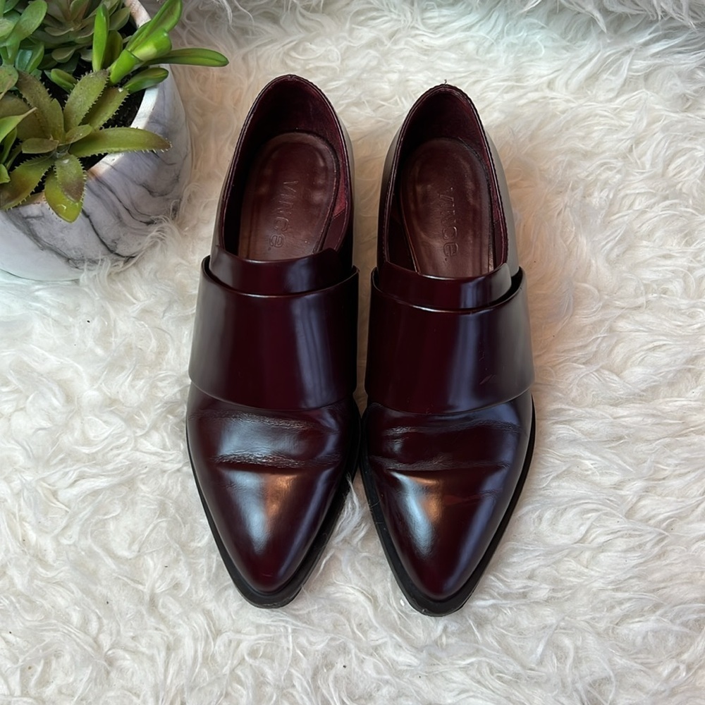 Vince Women’s Yaeger Oxblood Pointed-Toe Loafers Dress Shoes Size 6M US - Picture 4 of 17